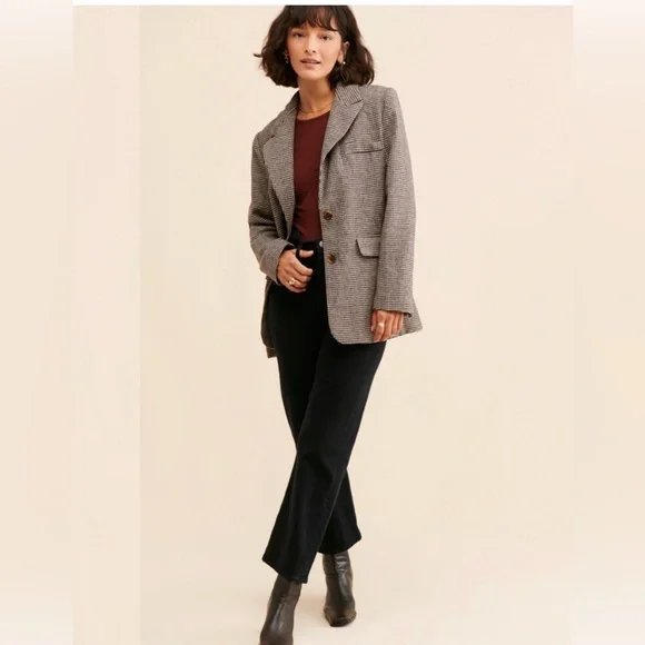 Astr the Label Pauline Houndstooth BlazerSize Large